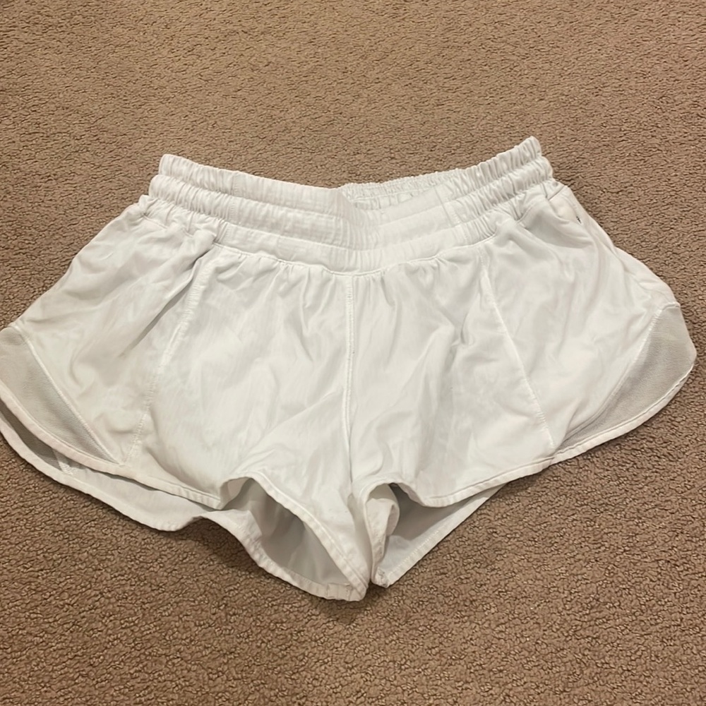 White lululemon shorts size 4